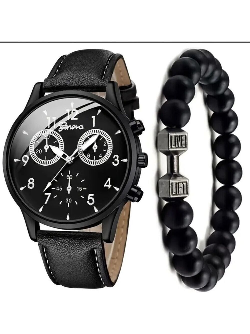 Geneva Men’s Watch & "Lift" Bracelet Set
